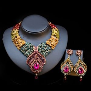 Gorgeous Colorful Regal Bib Necklace Set